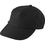 5 paneles RPET baseballsapka, fekete (9343-01)