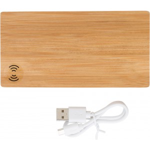 Bambusz powerbank, 6000 mAh, natr (powerbank)