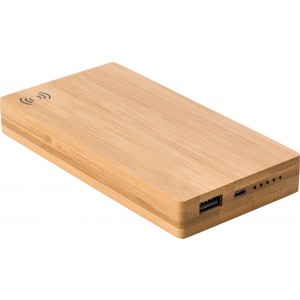 Bambusz powerbank, 6000 mAh, natr (powerbank)