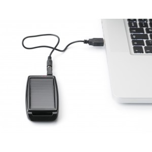 Napelemes tlt, fekete (powerbank)