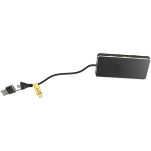 SCX H20 8-in-1 USB eloszt dupla bemenettel s 6 port, fekete (powerbank)