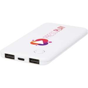 Slender 4000 mAh vkony dual powerbank, fehr (powerbank)