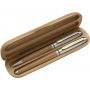 Bambusz tollkészlet fadobozban, ezüst/natúr