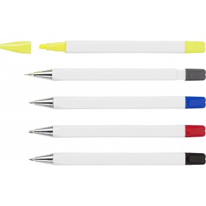 Tolltartó ceruzával, kiemelővel és 3 golyóstollal (tollkészlet)