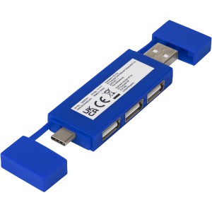 Mulan dual USB 2.0 hub, kék (vezeték, elosztó, adapter, kábel)