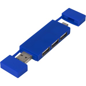 Mulan dual USB 2.0 hub, kék (vezeték, elosztó, adapter, kábel)