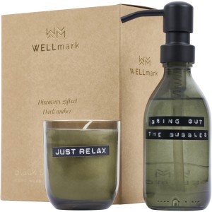 Wellmark Discovery kzmos szappan s borostyn illat gyertya, zld (testpol anyagok)